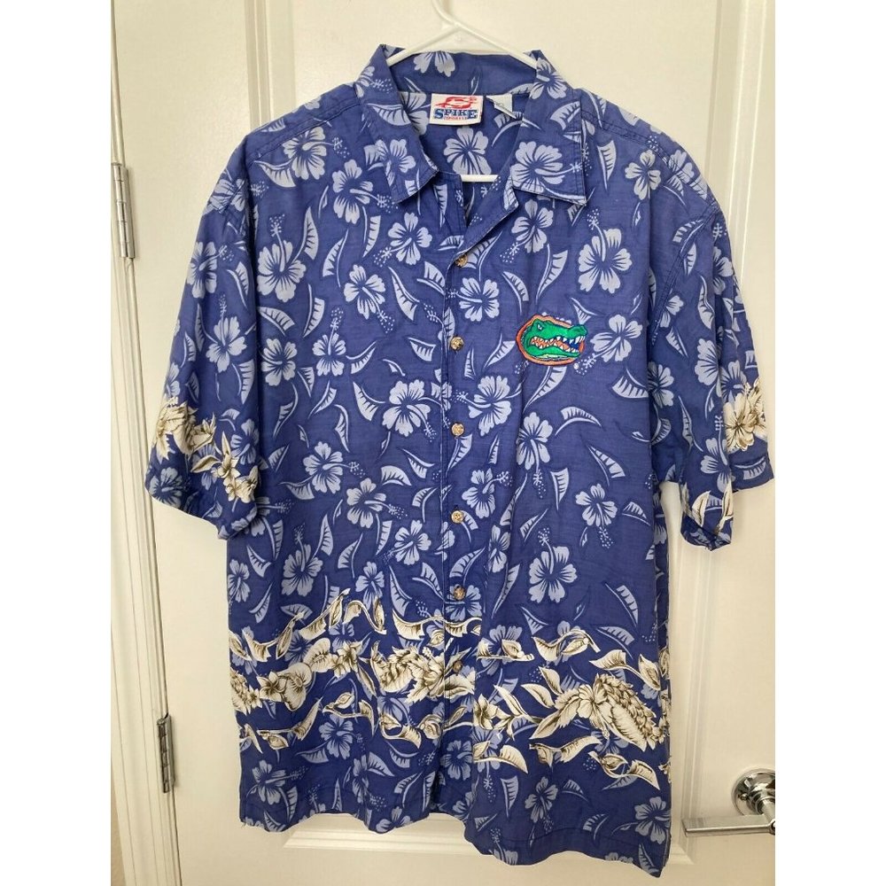 SPIKE SPORTS TROPICAL UNIVERSITY OF FLORIDA GATORS BUTTON FRONT SHIRT